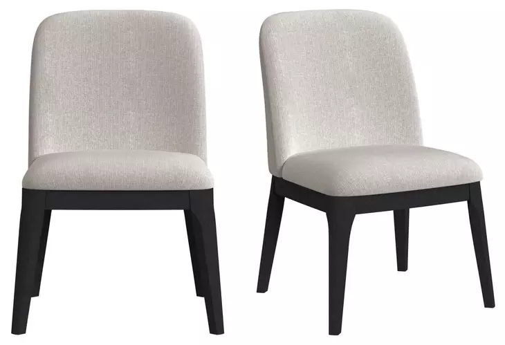 Camelot Gray and Black Upholstered Dining Side Chair Set of 2
