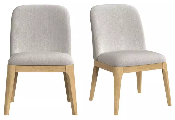 Camelot Gray and Natural Upholstered Dining Side Chair Set of 2
