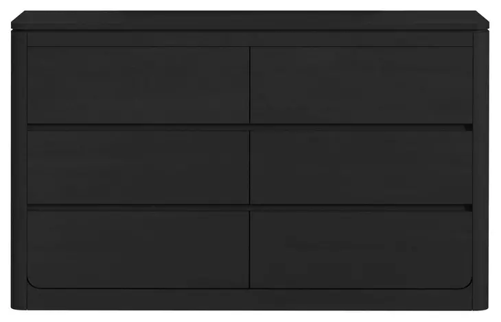 Camelot Black 6 Drawer Dresser