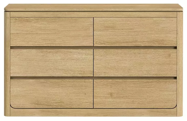 Camelot Natural 6 Drawer Dresser