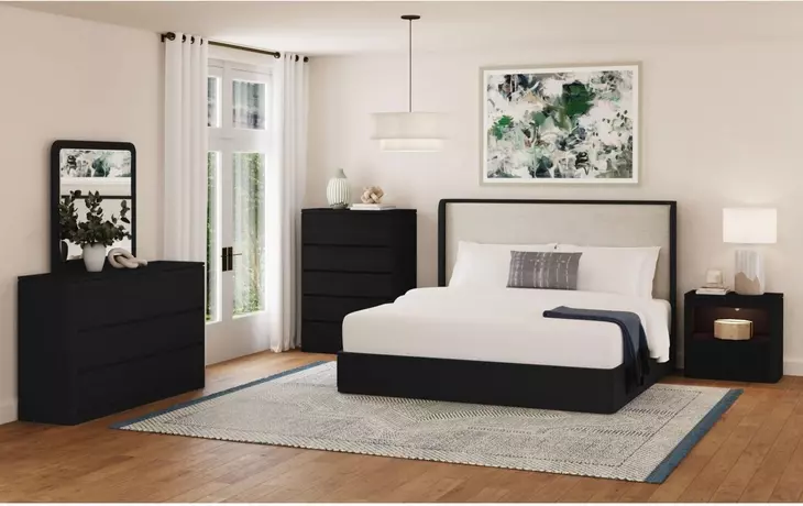 Camelot Black 5 Drawer Chest