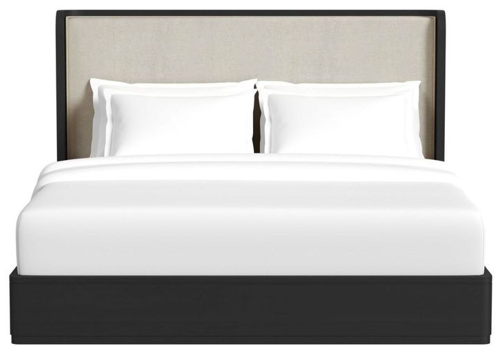 Camelot Black and Gray King Upholstered Panel Bed