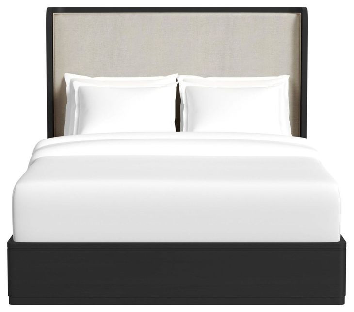 Camelot Black and Gray Queen Upholstered Panel Bed
