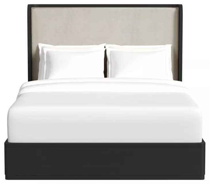Camelot Black and Gray Queen Upholstered Panel Bed