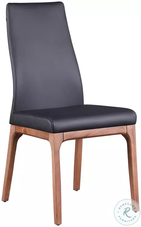 Kenza Matte White And Walnut Dining Room Set  with Rosario Walnut Wood Side Chair Set of 2