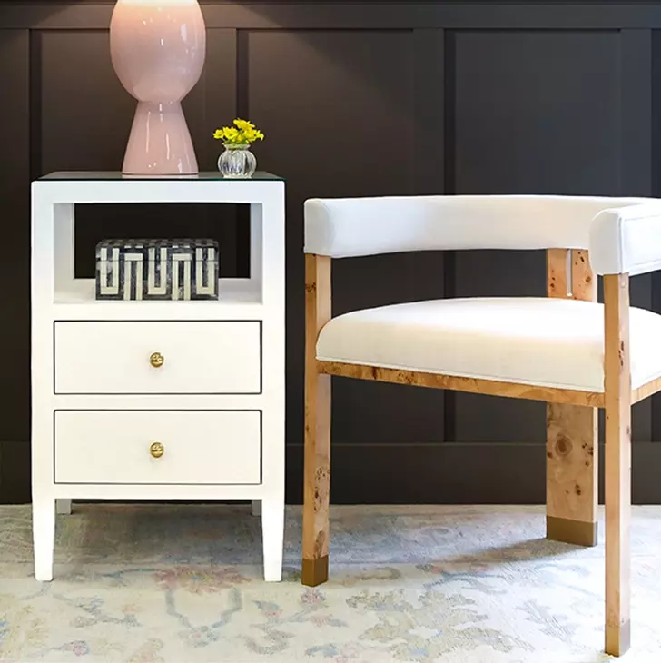 Jude Brown and White Performance Fabric Accent Chair
