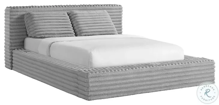 Ashbury Light Grey Queen Upholstered Platform Bed