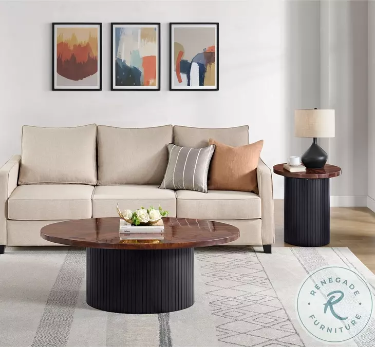 Rosalind Cherry And Black Occasional Table Set