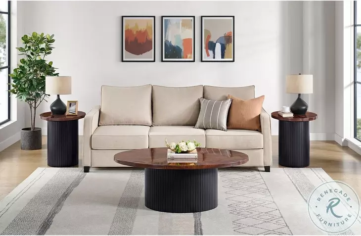 Rosalind Cherry And Black Occasional Table Set