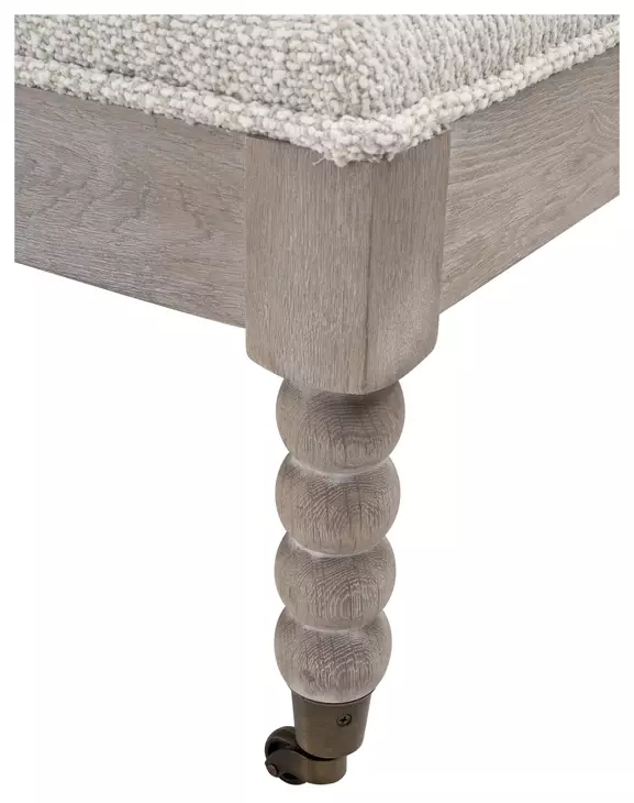 Stitch and Hand Dining Bedroom Gellar Linen Performance Fabric 67" Rouleau Chaise Lounge with Casters
