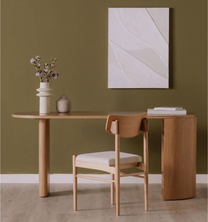 Theo Natural 66" Writing Desk