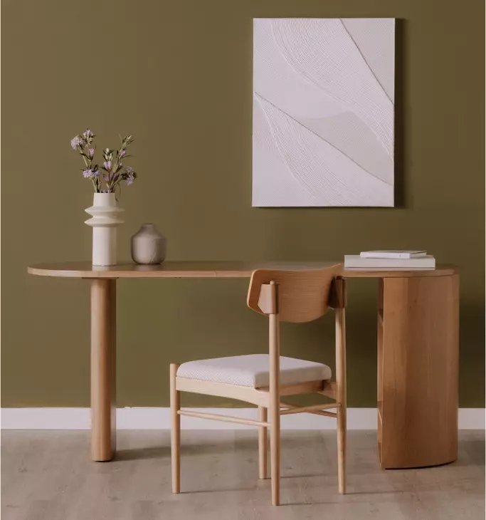 Theo Natural 66" Writing Desk