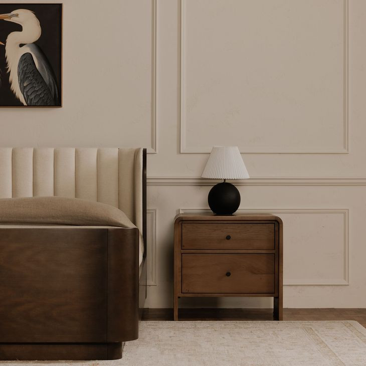Riley Oak 2 Drawer Nightstand