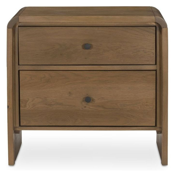 Riley Oak 2 Drawer Nightstand