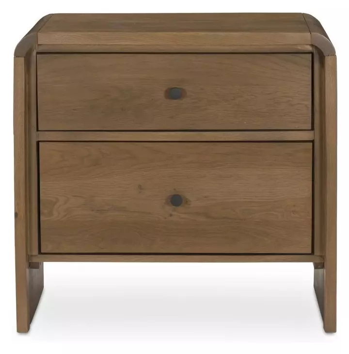 Riley Oak 2 Drawer Nightstand
