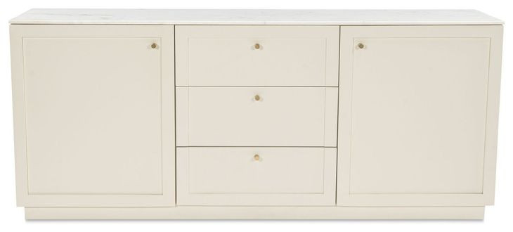 Nadine Cream 2 Door Marble Top Sideboard