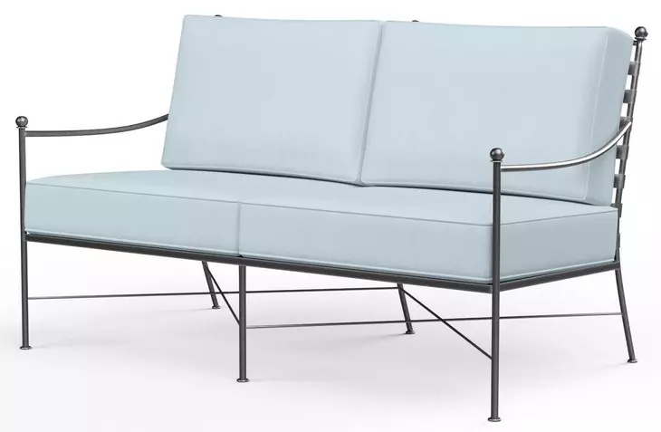 Provence Canvas Skyline 52" Outdoor Loveseat with Self Welt