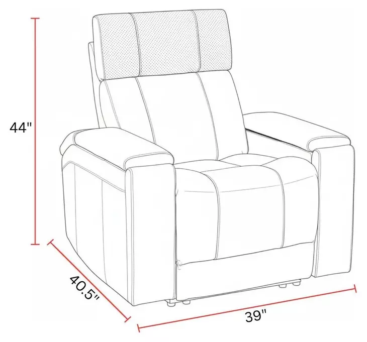 Phoenix Cabot Ebony Zero Gravity Power Recliner with LED and USB Charging