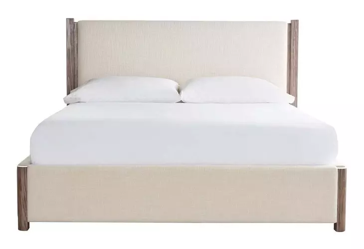 Abode Beige and Boulder King Upholstered Panel Bed