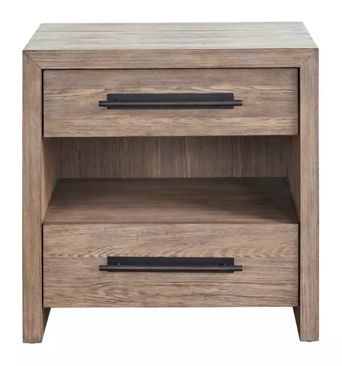 Abode Boulder 2 Drawer Open Nightstand with USB Charging