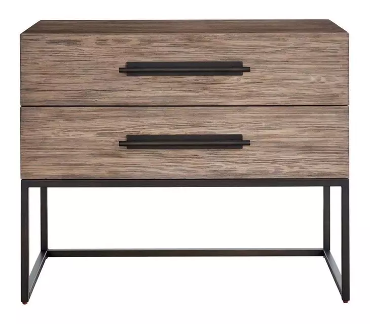 Abode Boulder and Gray 2 Drawer Nightstand with USB Charging