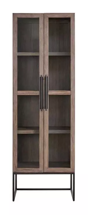Abode Boulder and Gray 2 Door Display Cabinet with LED