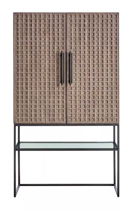 Dwell Boulder and Gray 2 Door Bar Cabinet with LED
