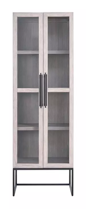 Abode River Rock and Gray 2 Door Display Cabinet with LED