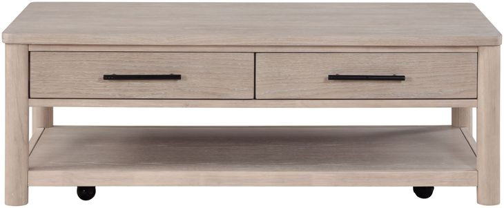 Gabby Light Brown Rectangular Coffee Table with Casters