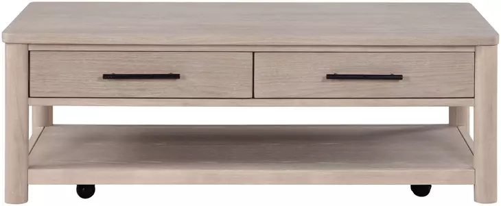 Gabby Light Brown Rectangular Coffee Table with Casters