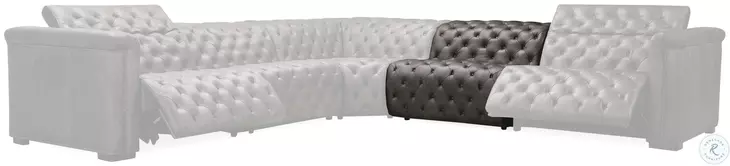 Savion Grandier Bellagio Gravel Leather 6 Piece Power Reclining Sectional With Power Headrest