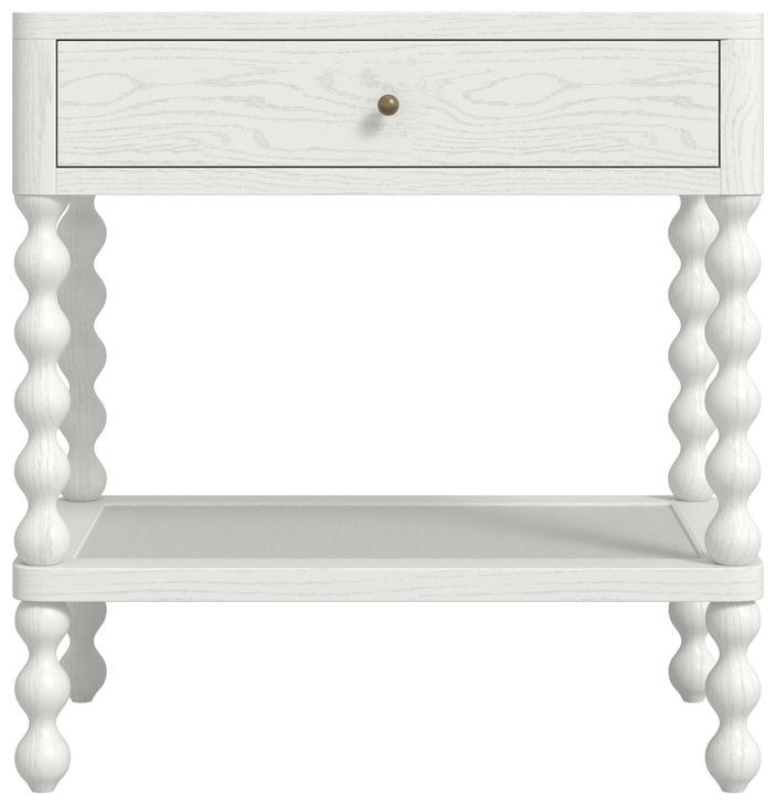 Haven Warm White 1 Drawer Open Nightstand