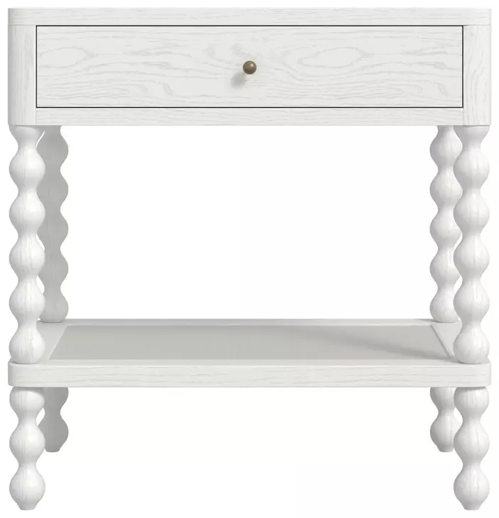 Haven Warm White 1 Drawer Open Nightstand