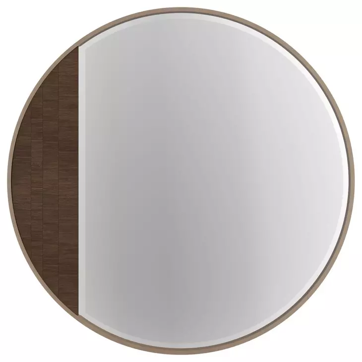 Verge Handcrafted Walnut Round Mirror
