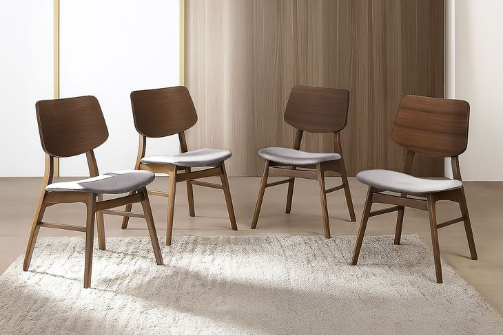 Oscar Dark Gray Upholstered Dining Chair Set of 4