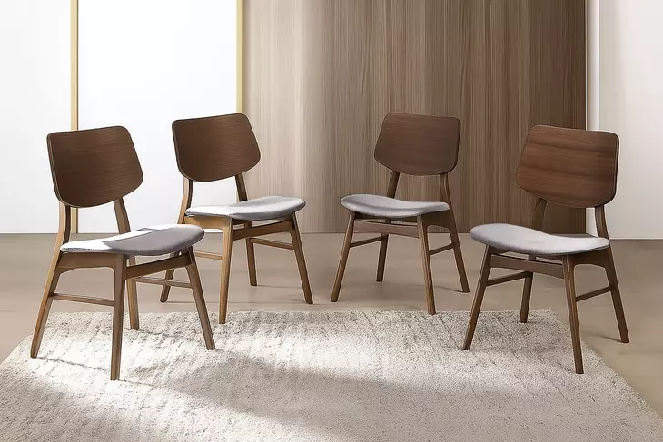 Oscar Dark Gray Upholstered Dining Chair Set of 4