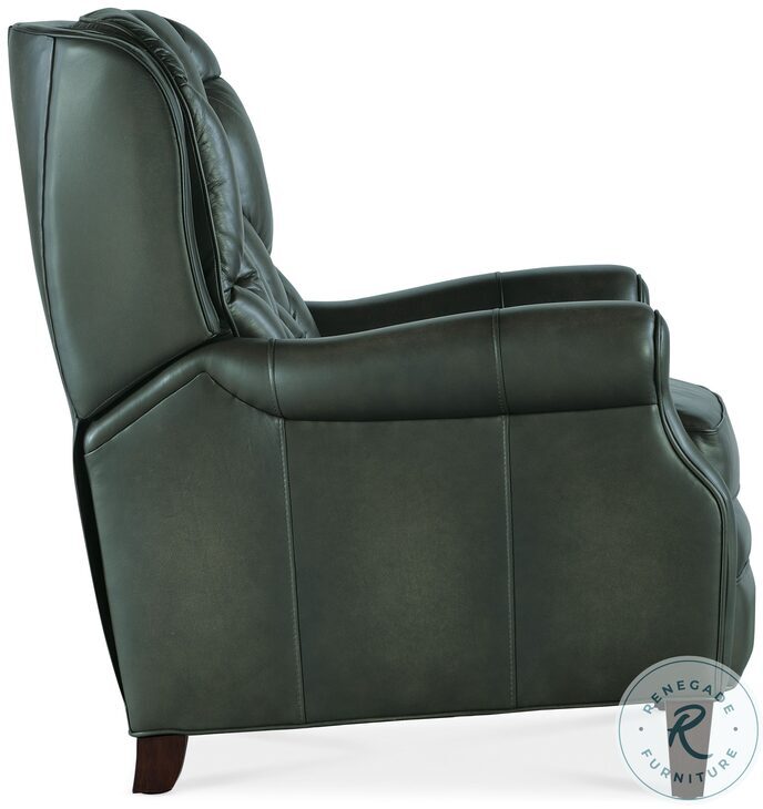Palmer Green Leather Press Back Recliner From Hooker Coleman Furniture