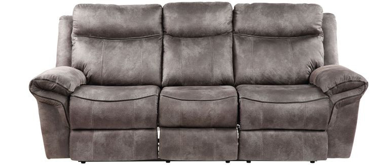 Nashville Gray 88" Manual Reclining Sofa with Drop-Down Console and USB Charging