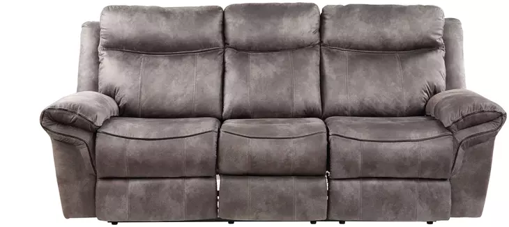 Nashville Gray Manual Reclining 88" Sofa with Drop-Down Console and USB Charging