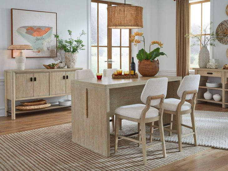 Sunset Cove Sanibel Brown Rectangular Counter Height Table Set