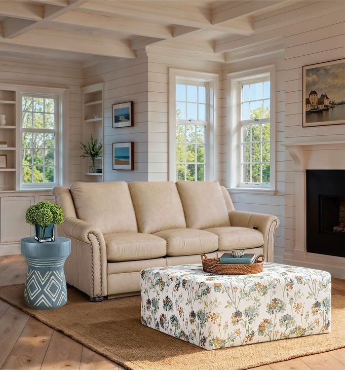 Commerce And Market Blue And White Carved Stump Side Table