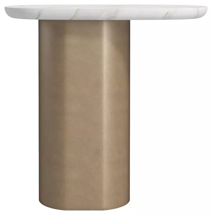 Verge Bronze Metallic and White Marble Top Chairside Table