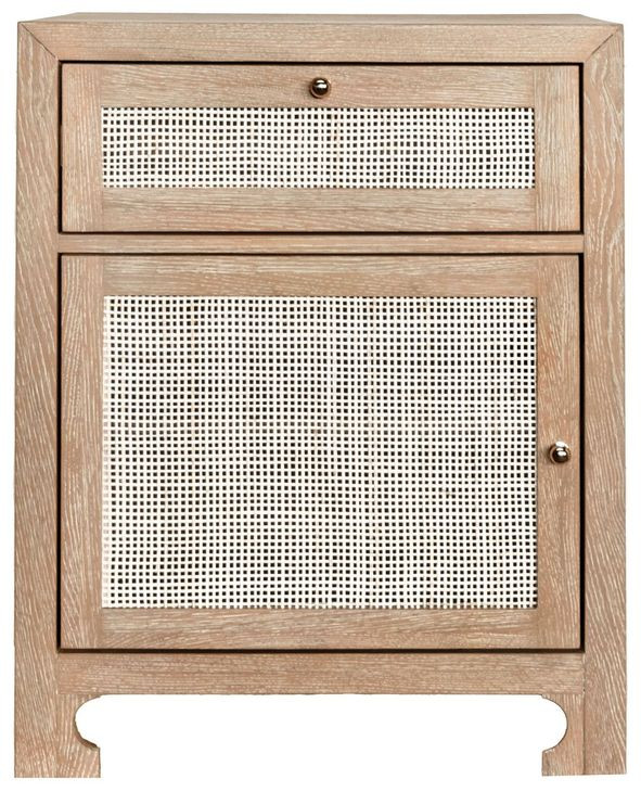 Ruth Cerused Oak 1 Door Cabinet with 1 Drawer