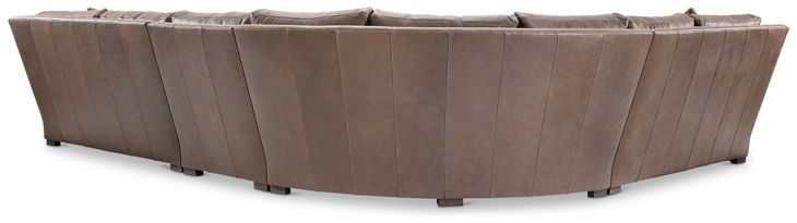 Keirnan Brown Leather 4 Piece Modular Sectional with Pillows