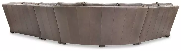 Keirnan Brown Leather 4 Piece Modular Sectional with Pillows