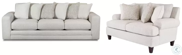 Hogan Cotton Off White Performance Fabric Living Room Set