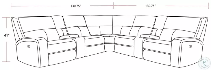 Nova Slate 7 Piece Modular Power Reclining Sectional