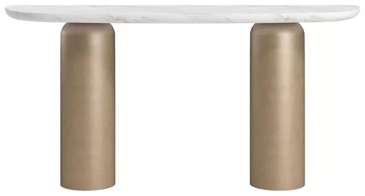 Verge Bronze Metallic and White Marble Top Console Table