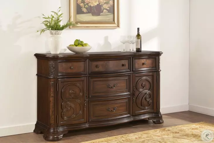 Royale Warm Brown Pecan Extendable Dining Room Set