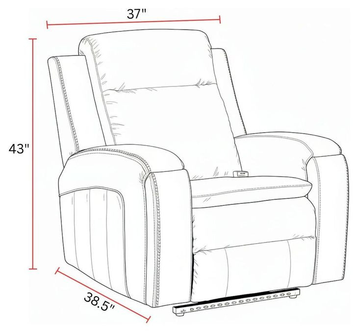 Armstrong Southampton Storm Power Recliner with USB Charging and LED